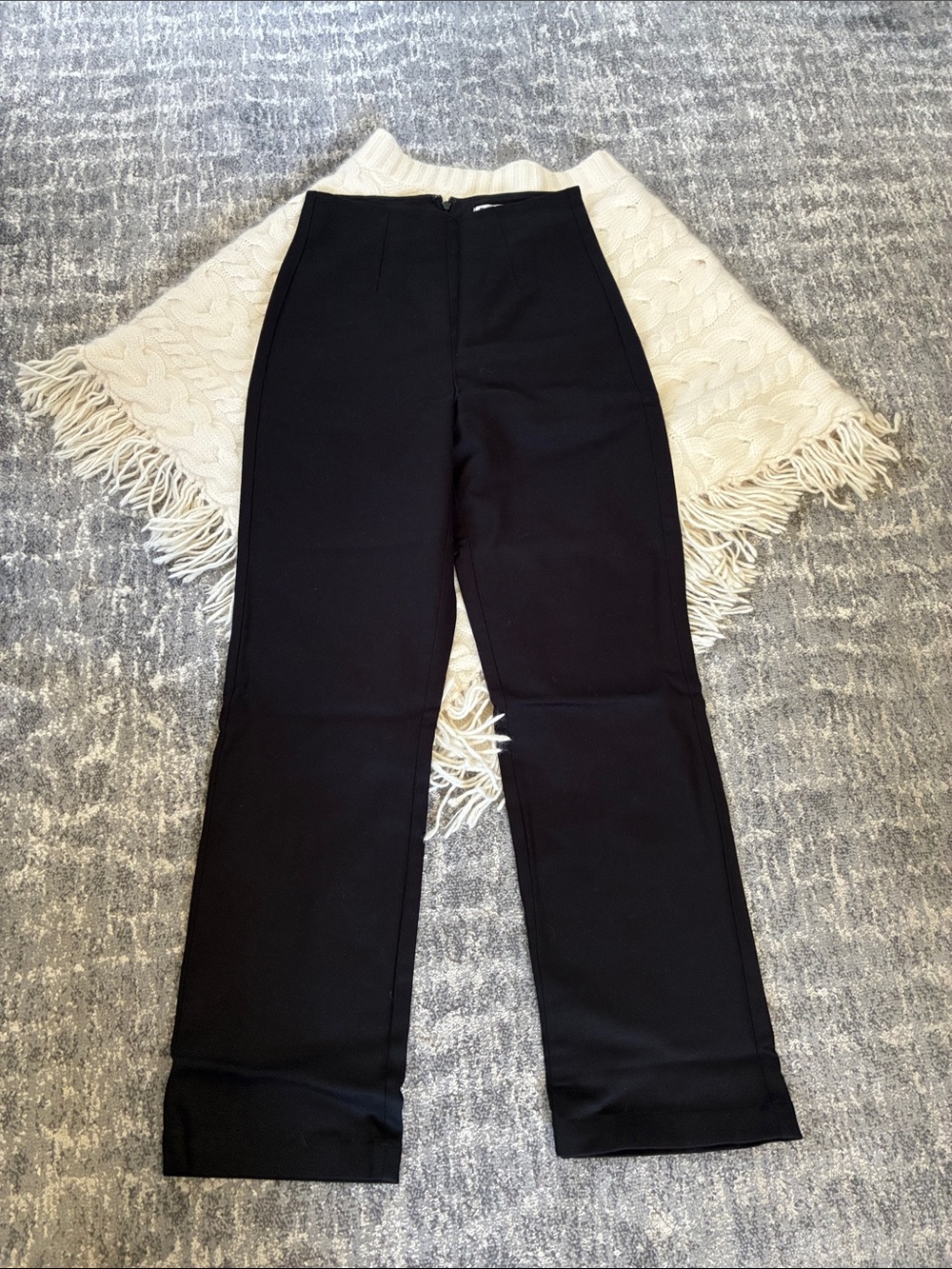 Reformation Black High-Rise Straight Leg Pants